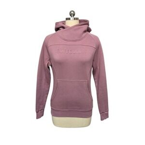 Buffbunny Collection‎ Hoodie Womens Small Mauve Cowl Neck Kangaroo Pocket Fleece